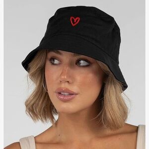 Cute cotton bucket hat with embroidered heart. Mesh inside. Like new.